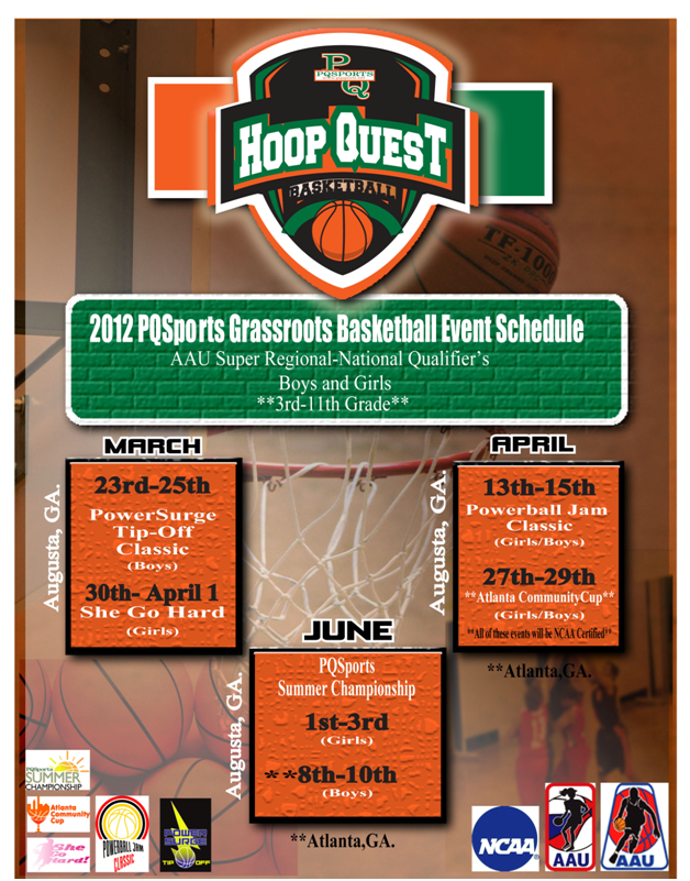 PQSports Grassroots Basketball Event Schedule